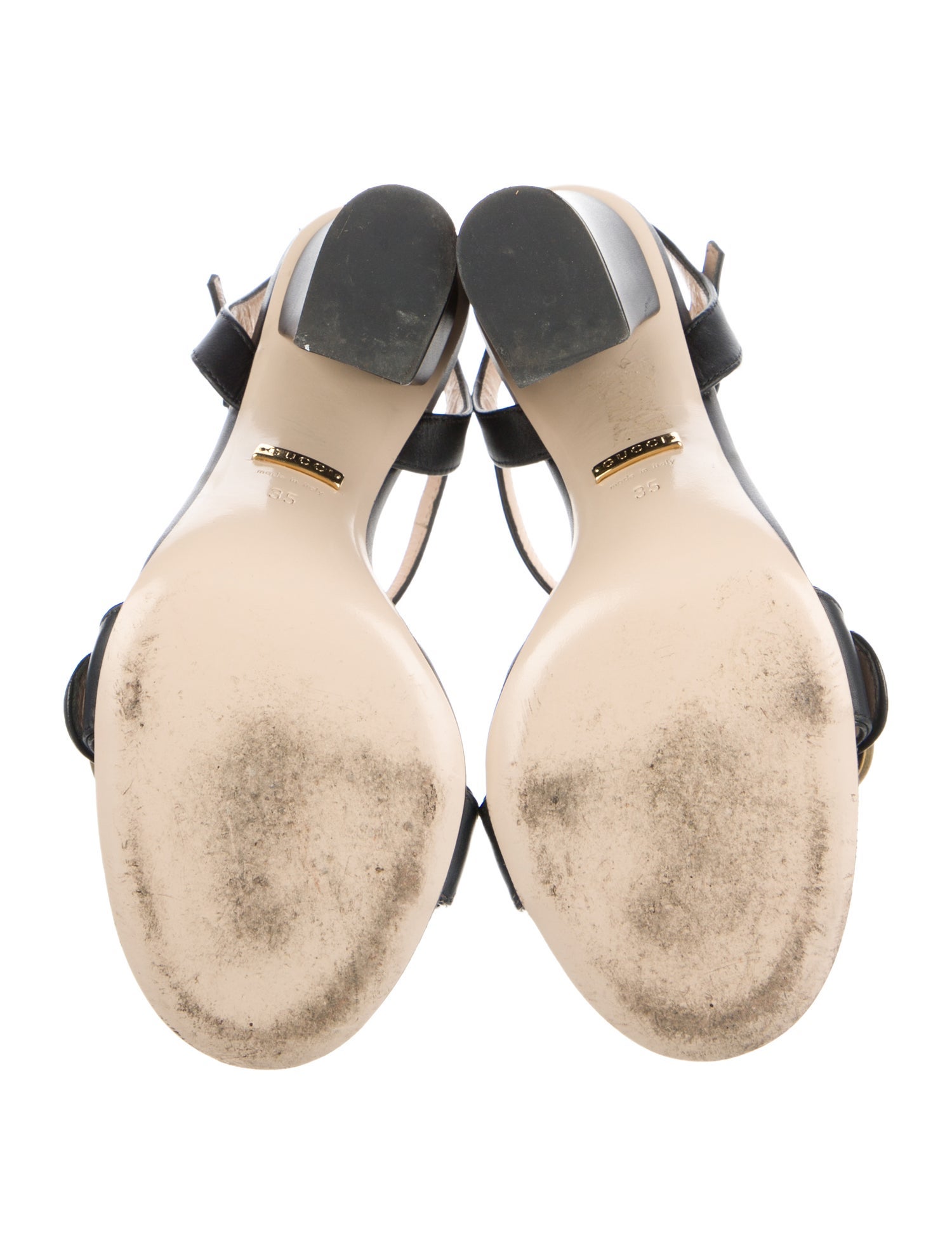 Gucci Double G Logo Leather Sandals